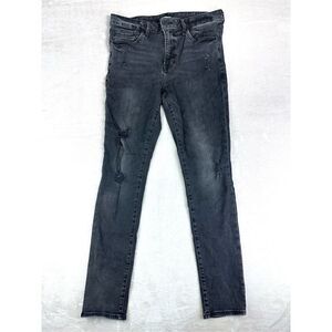 EXPRESS Jeans‎ Mens 32x31 Black Skinny Distressed Punk Denim (tag 34x32)